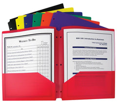 FOLDER 2-POCKET POLY 3HP ASST COLORS EACH