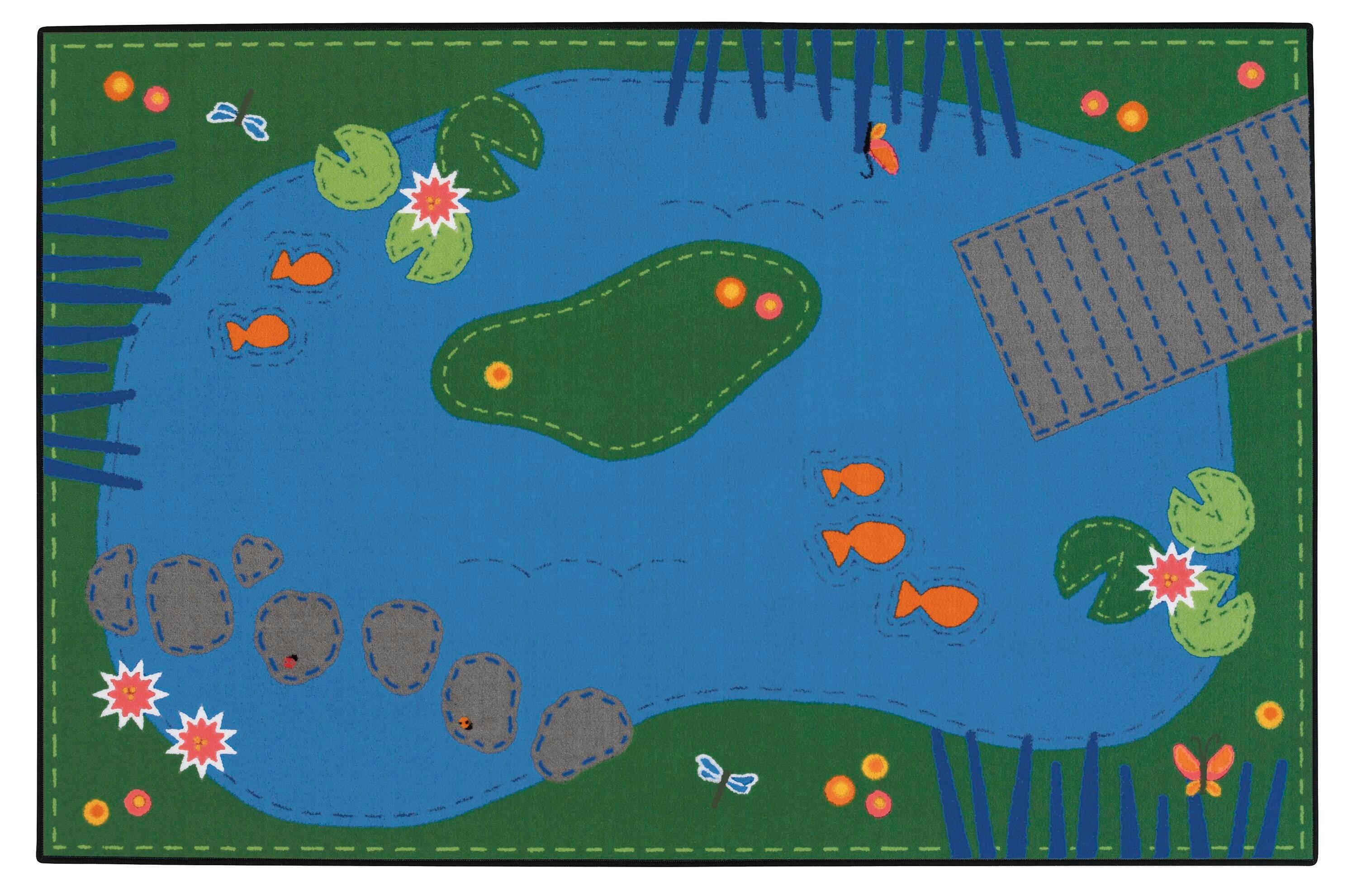 CARPETS FOR KIDS - KIDSVALUE PLUS TRANQUIL POND - 6 FT X 9 FT RECTANGLE