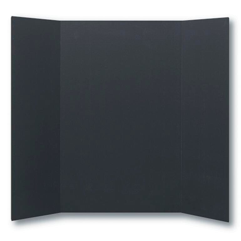 PRESENTATION BOARD TRI FOLD SCHOOL SMART 48X36 IN BLACK PK OF 10