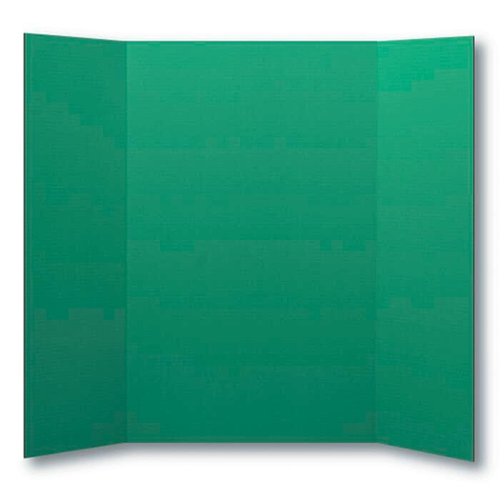 PRESENTATION BOARD TRI FOLD SCHOOL SMART 48X36 IN GREEN PK OF 10