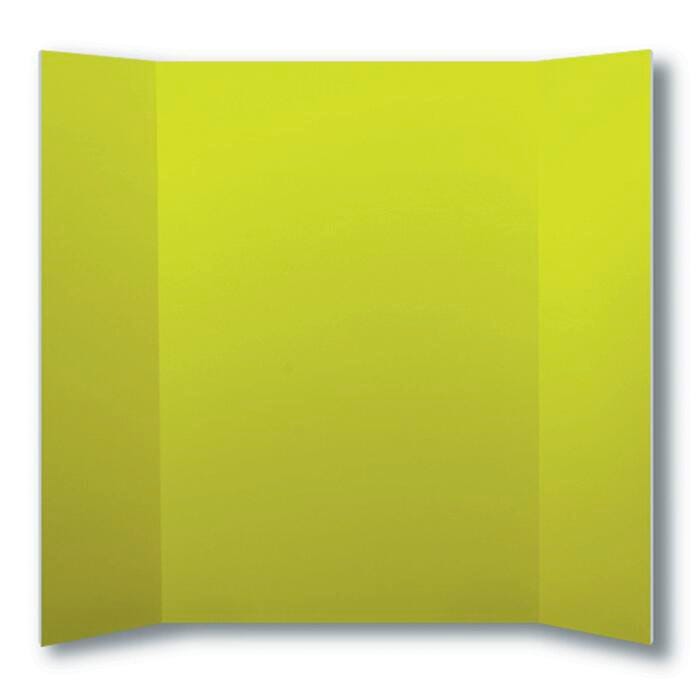 PRESENTATION BOARD TRI FOLD SCHOOL SMART 48X36 IN YELLOW PK OF 10