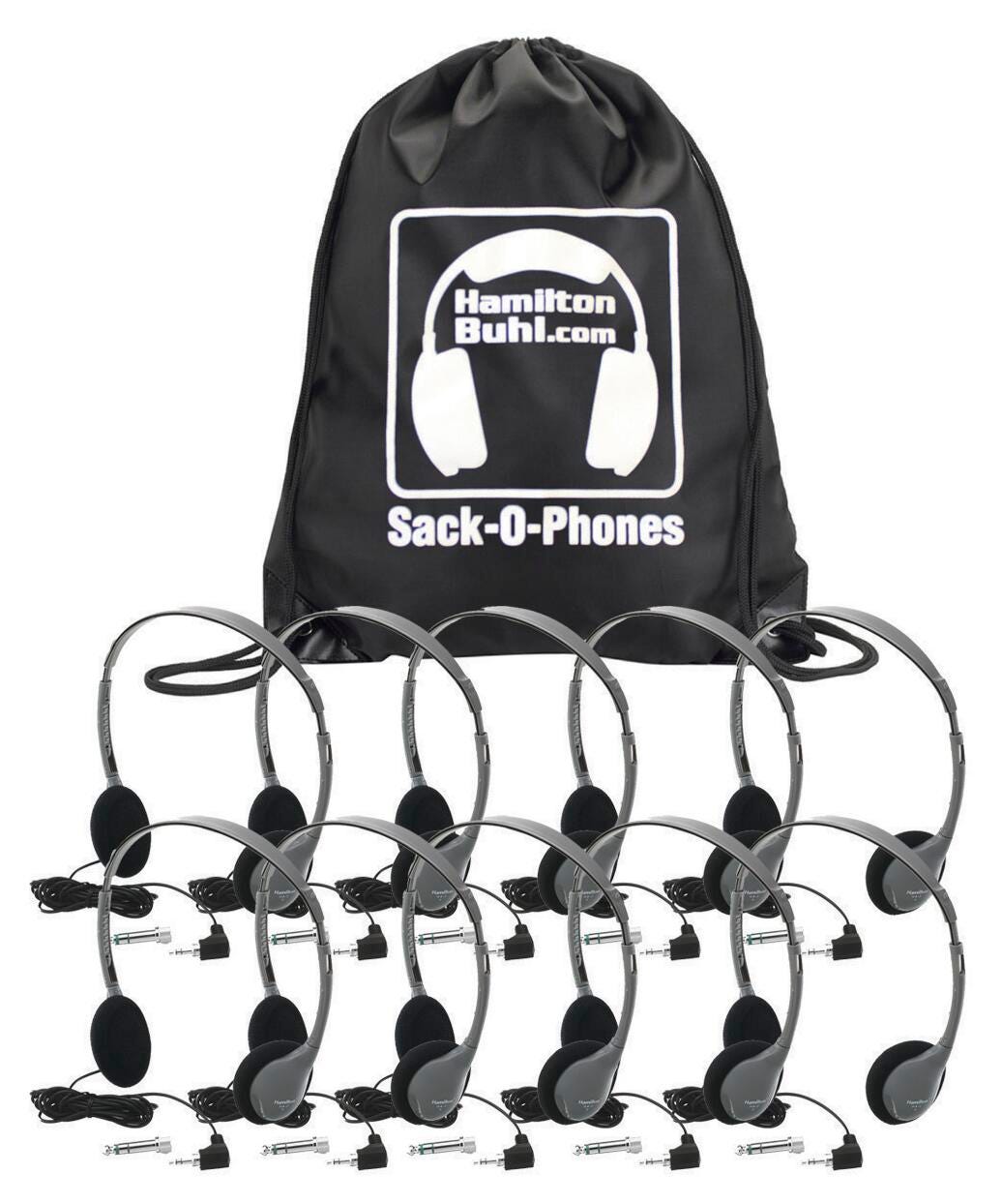 HEADPHONES SACK-O-PHONES GRAY PK OF 10 HAMILTON BUHL SOP-HA2
