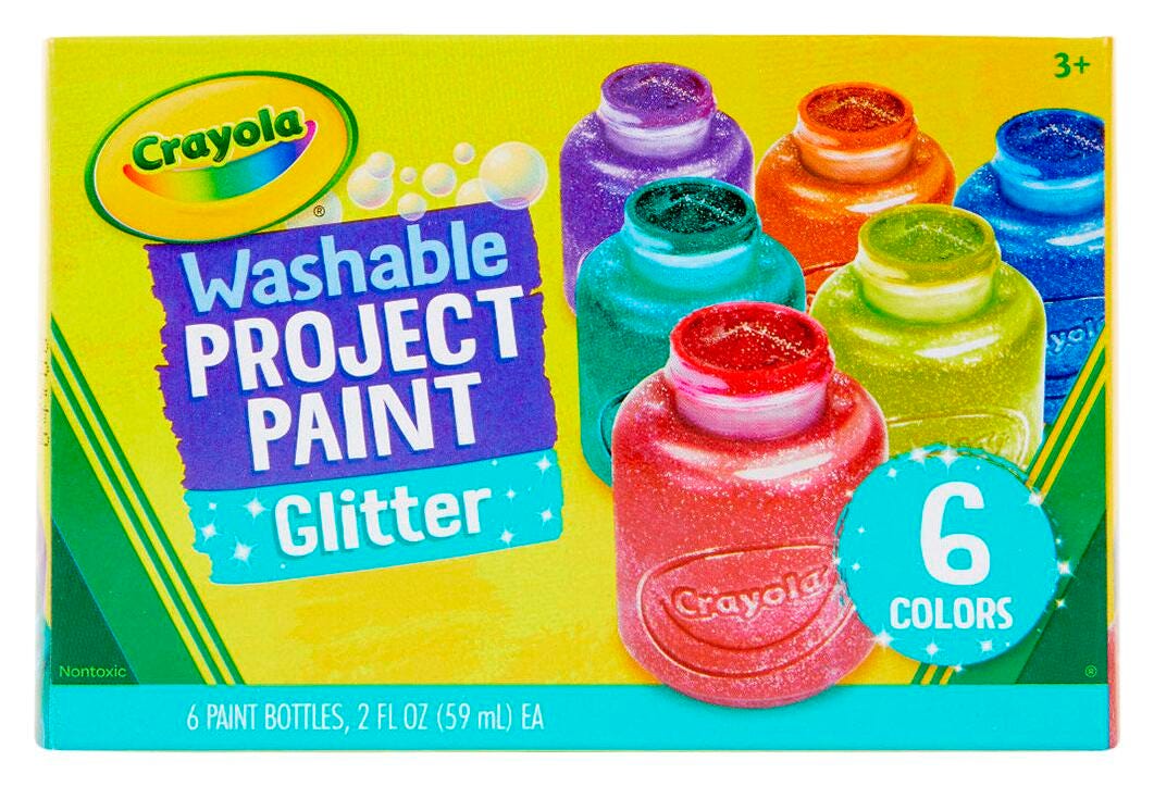 PAINT WASH CRAYOLA PROJECT PAINT ASST GLITTER 2OZ SET OF 6