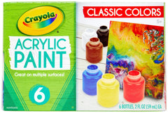 PAINT ACRYLIC CRAYOLA ASST COLOR 2OZ SET OF 6