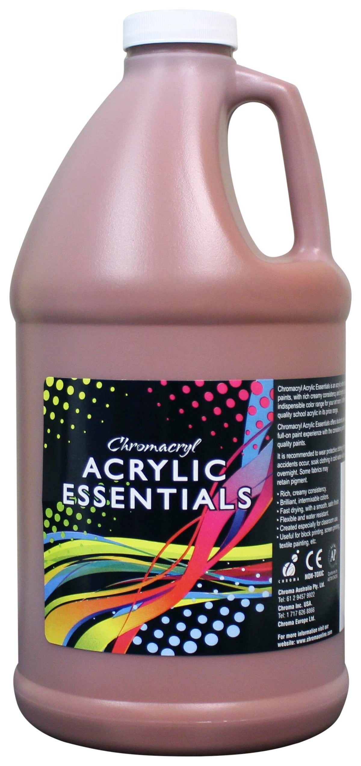 PAINT ACRYLIC CHROMACRYL ESSENTIALS BURNT SIENNA HALF GALLON