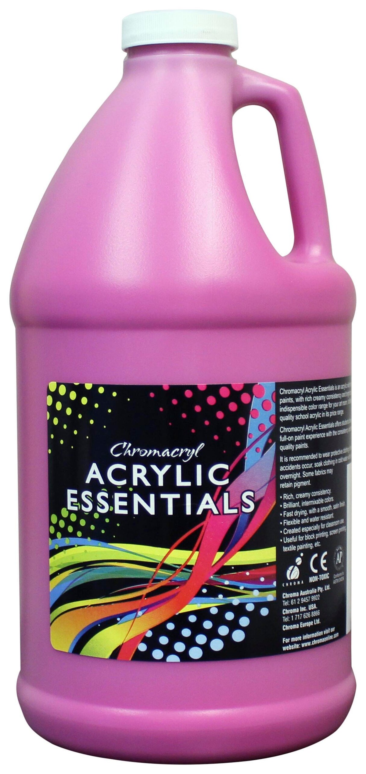 PAINT ACRYLIC CHROMACRYL ESSENTIALS MAGENTA HALF GALLON