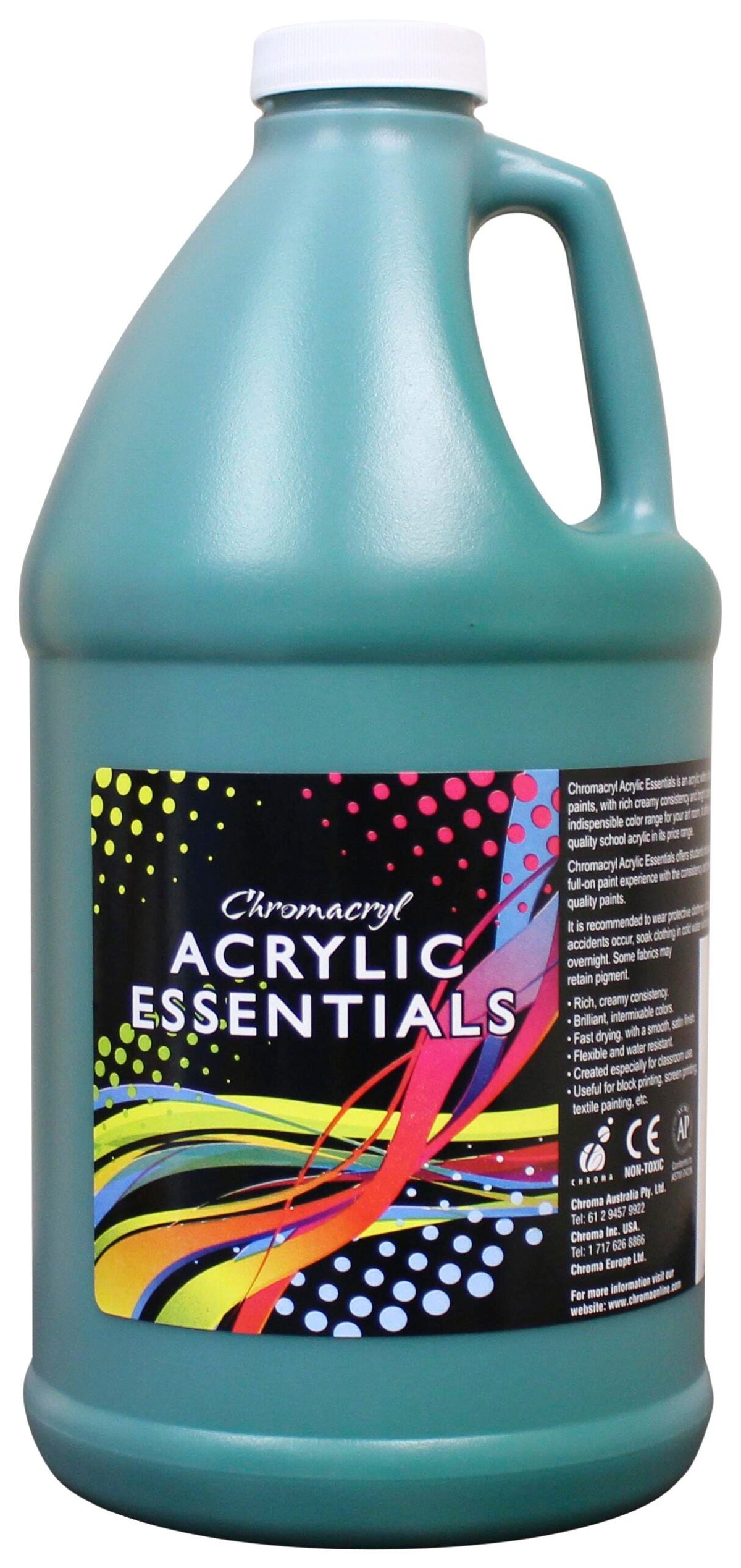 PAINT ACRYLIC CHROMACRYL ESSENTIALS DEEP GREEN HALF GALLON