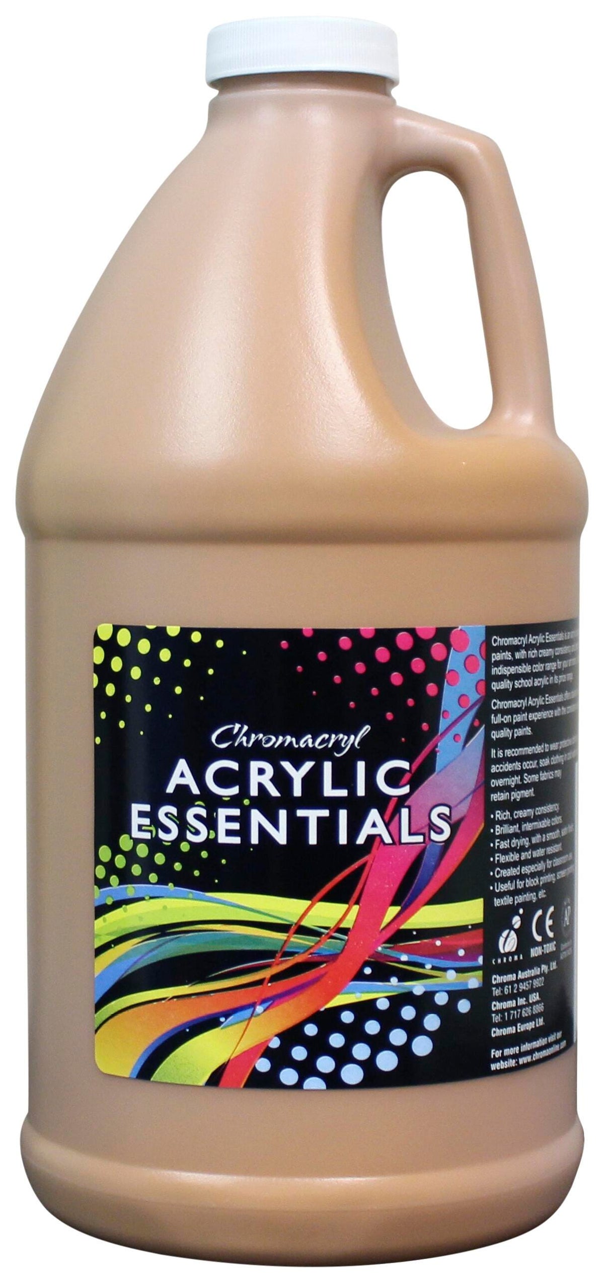 PAINT ACRYLIC CHROMACRYL ESSENTIALS RAW SIENNA HALF GALLON