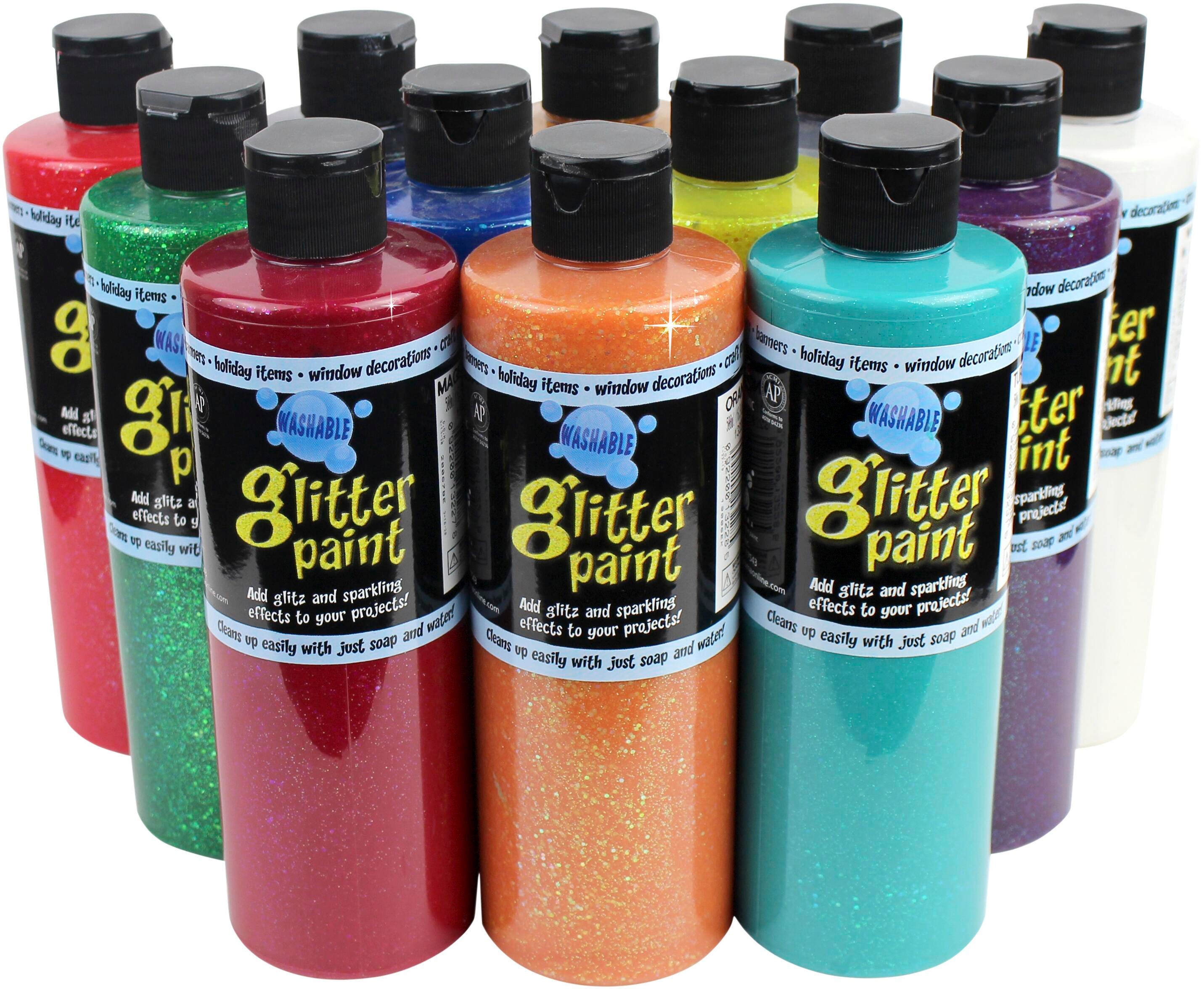 PAINT TEMPERA CHROMACRYL GLITTER PINTS SET OF 12