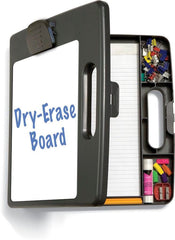 CLIPBOARD PORTABLE DRY ERASE BOX WITH COMPARTMENTS AND CARRY HANDLE