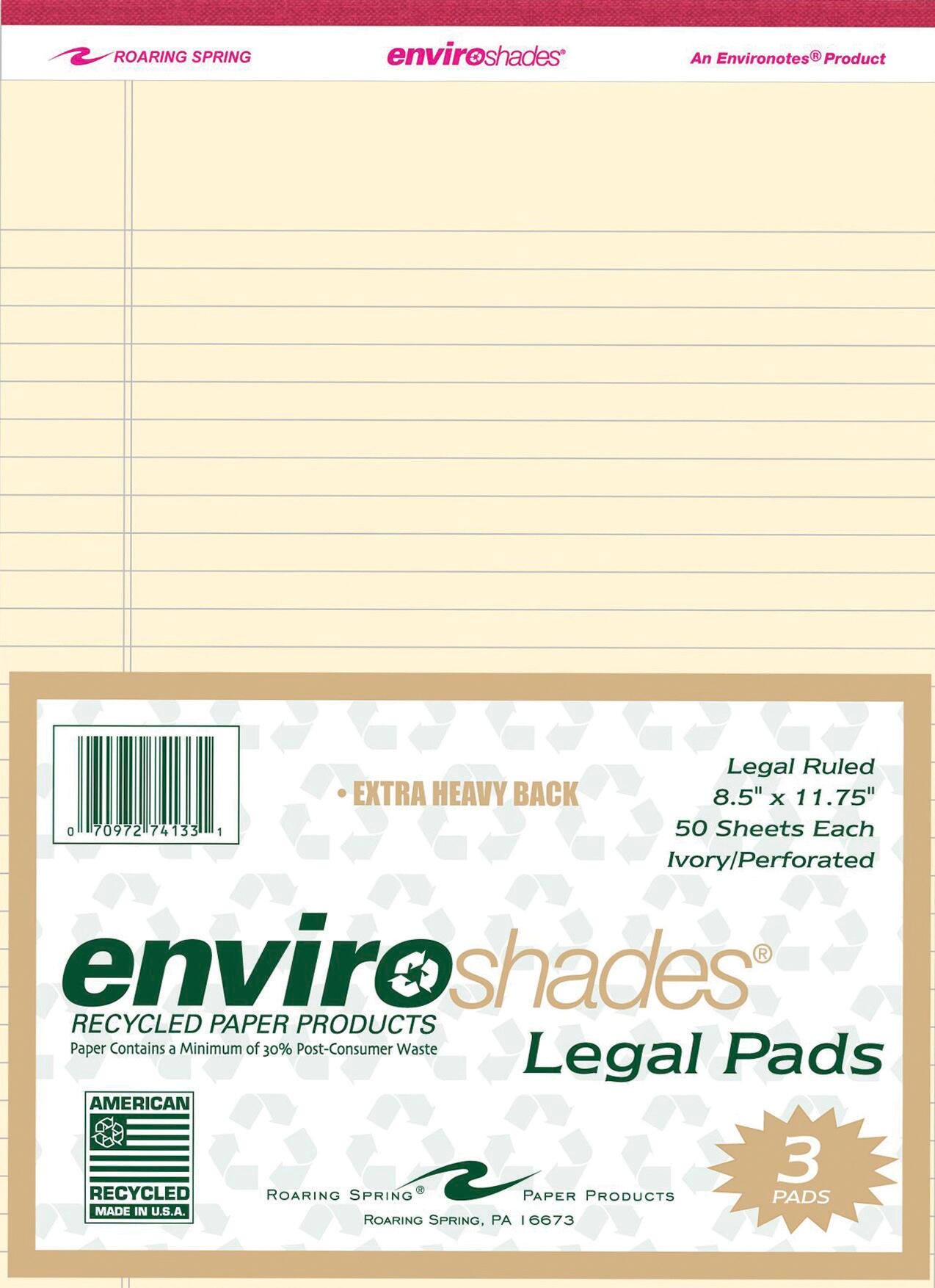 PAPER LEGAL PADS 8.5X11.75 IVORY 50 SHTS PACK OF 3