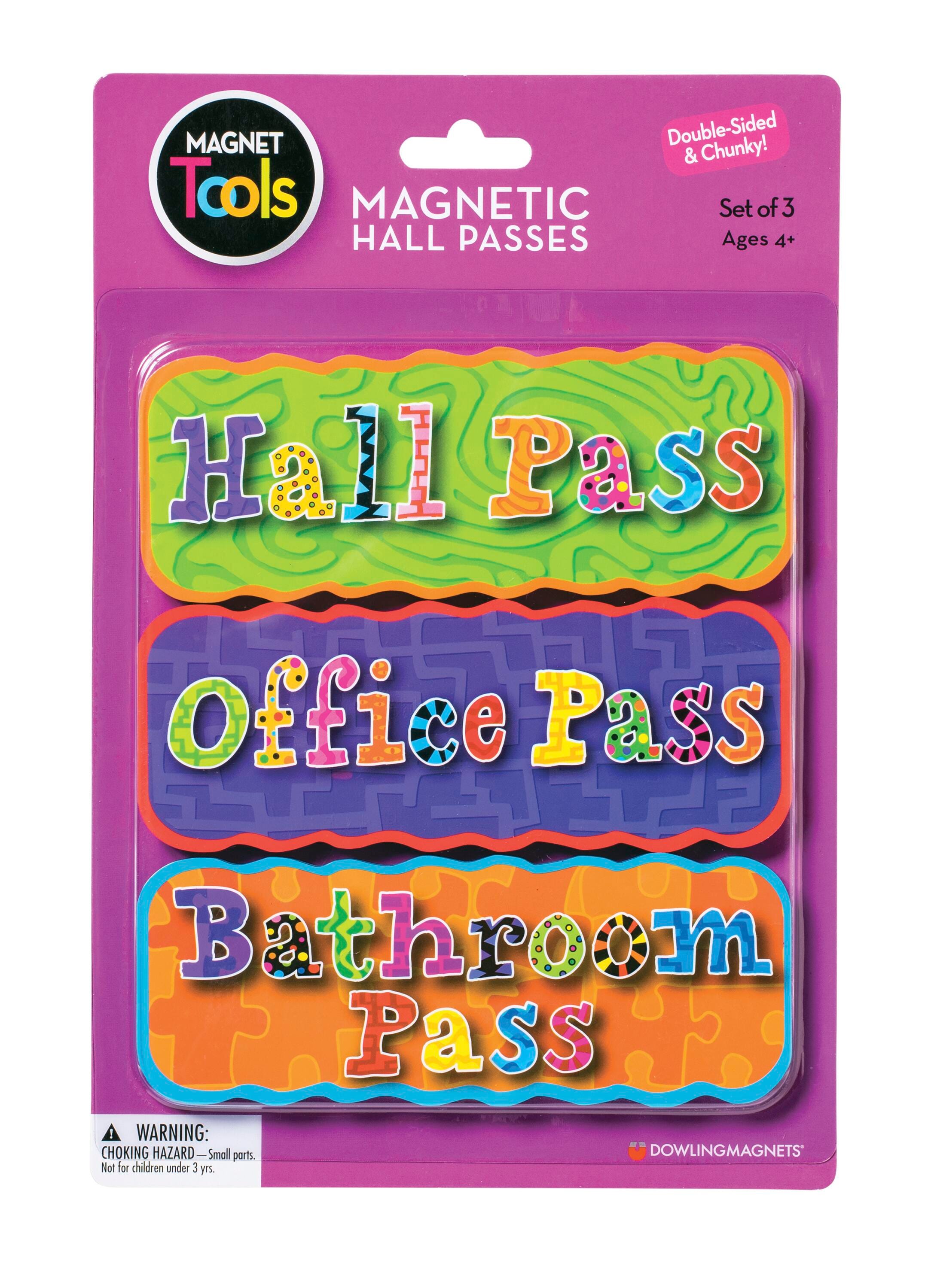 MAGNETIC HALL OFFICE AND BATHROOM PASSES SET OF 3