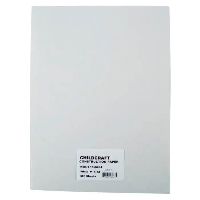 PAPER CONSTRUCTION CHILDCRAFT WHITE 9X12 LIGHT WEIGHT PACK OF 500