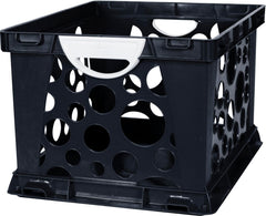 CONTAINER STORAGE STOREX LARGE CRATE W/HANDLES BLACK/WHITE