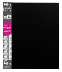 PRESENTATION BOOK LETTER SIZE 12-POCKET BLACK CLI33120