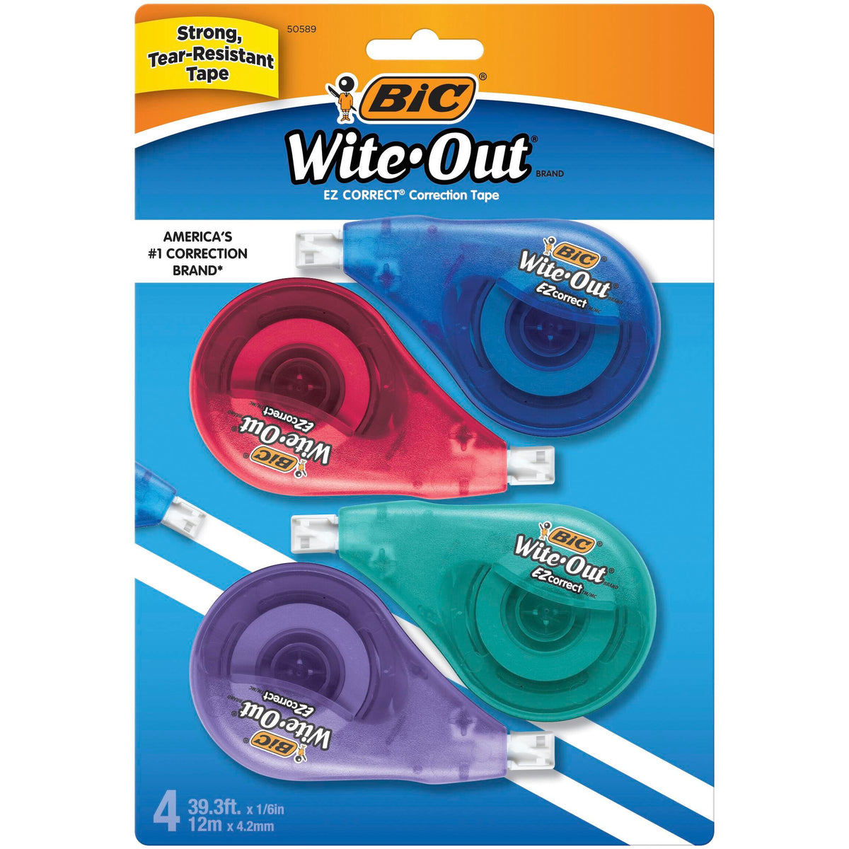 CORRECTION TAPE WITE-OUT EZ CORRECT PACK OF 4