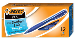 PEN BU3 RETRACTABLE 1.0MM MEDIUM POINT BLUE PACK OF 12