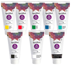 INK FABRIC BLOCK PRINTING 2.5 OZ ASSORTED COLORS SET OF 8