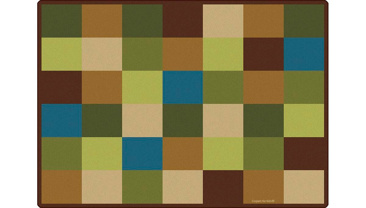 CARPETS FOR KIDS - PREMIUM NATURES BLOCKS SEATING - 5 FT 10 IN X 8 FT 4 IN - RECTANGLE