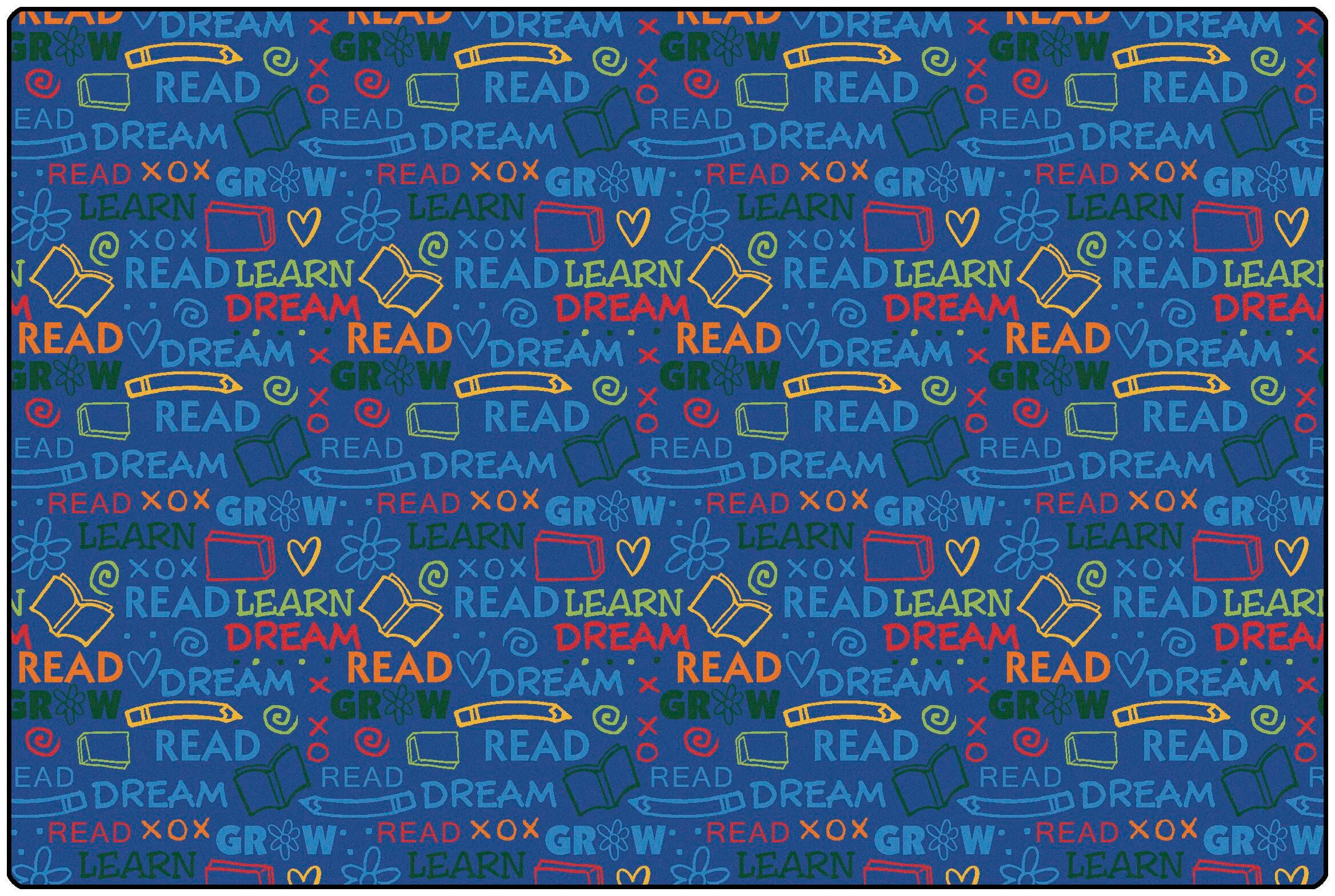 CARPETS FOR KIDS - PREMIUM READ TO DREAM PATTERN - 4 FT X 6 FT - RECTANGLE