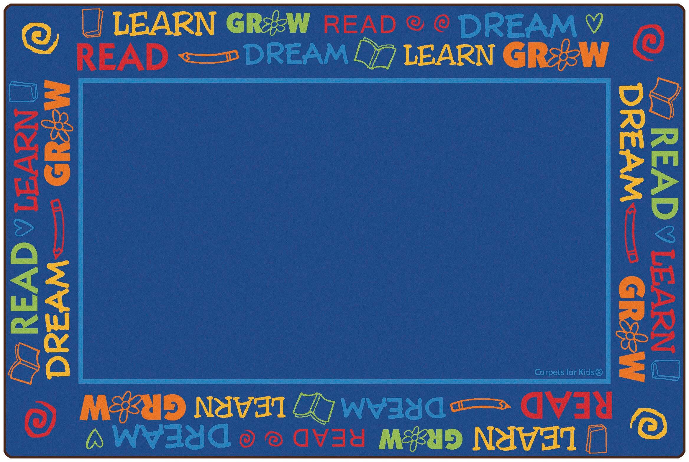 CARPETS FOR KIDS - PREMIUM READ TO DREAM BORDER - 4 FT X 6 FT - RECTANGLE - PRIMARY