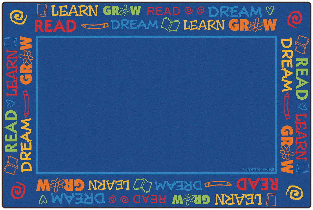 CARPETS FOR KIDS - PREMIUM READ TO DREAM BORDER - 6 FT X 9 FT - RECTANGLE - PRIMARY