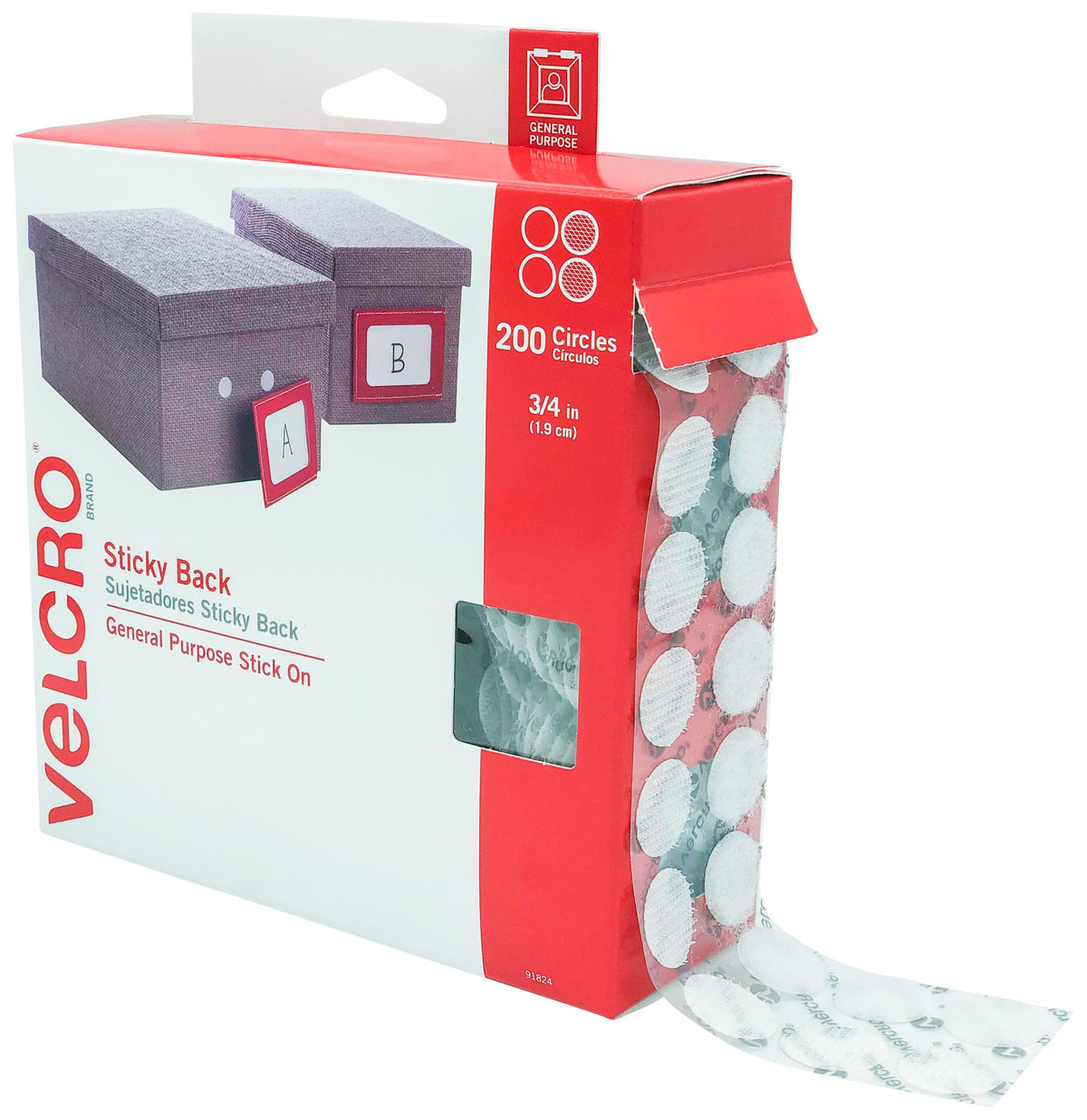 HOOK AND LOOP COINS 3/4 INCH WHITE PACK OF 200