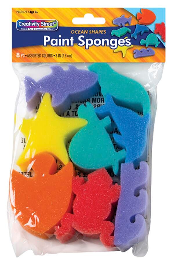 BRUSH SPONGE PAINT OCEAN SHAPES PACK OF 8