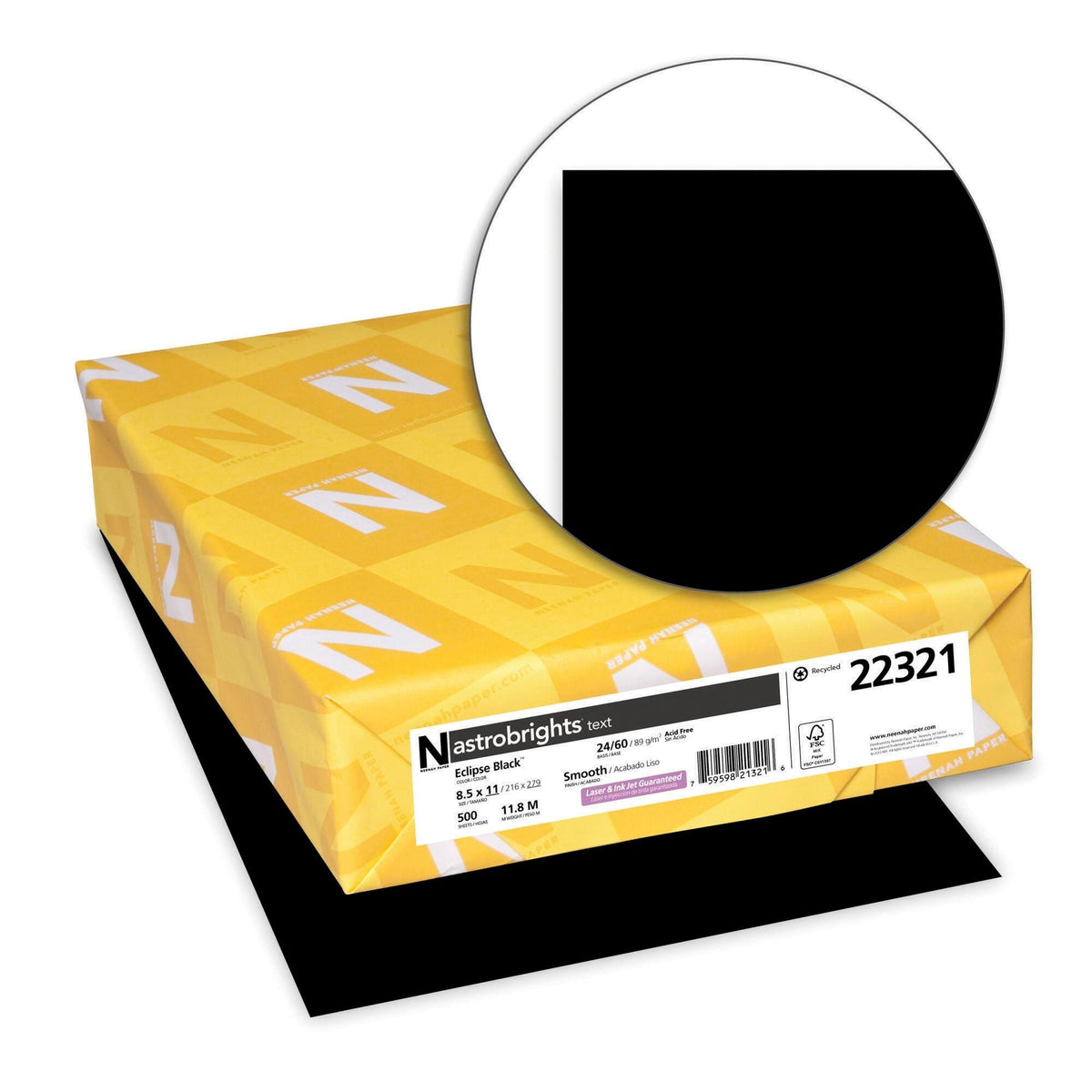 PAPER COPIER 8.5X11 24 LBS ECLIPSE BLACK ASTROBRIGHT REAM