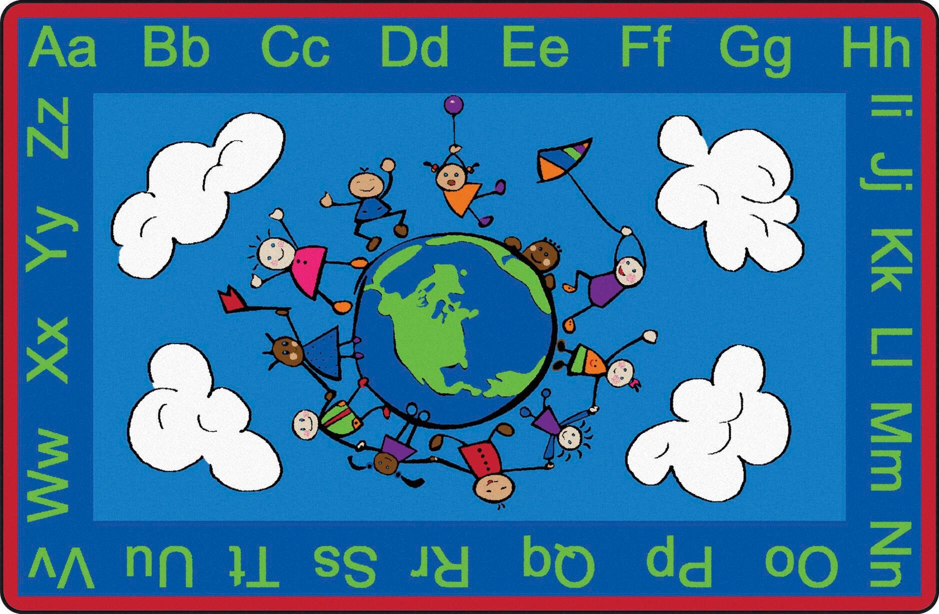 FLAGSHIP CARPETS - HAPPY WORLD - 5 FT X 8 FT RECTANGLE