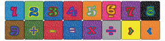 FLAGSHIP CARPETS - MATHEMATIC - SET OF 16 - 18-INCH SQUARES - PRIMARY COLOR