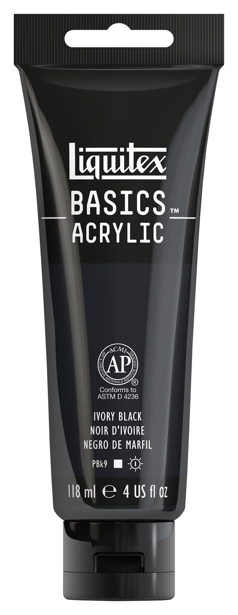 PAINT ACRYLIC LIQUITEX BASICS IVORY BLACK 4 OZ
