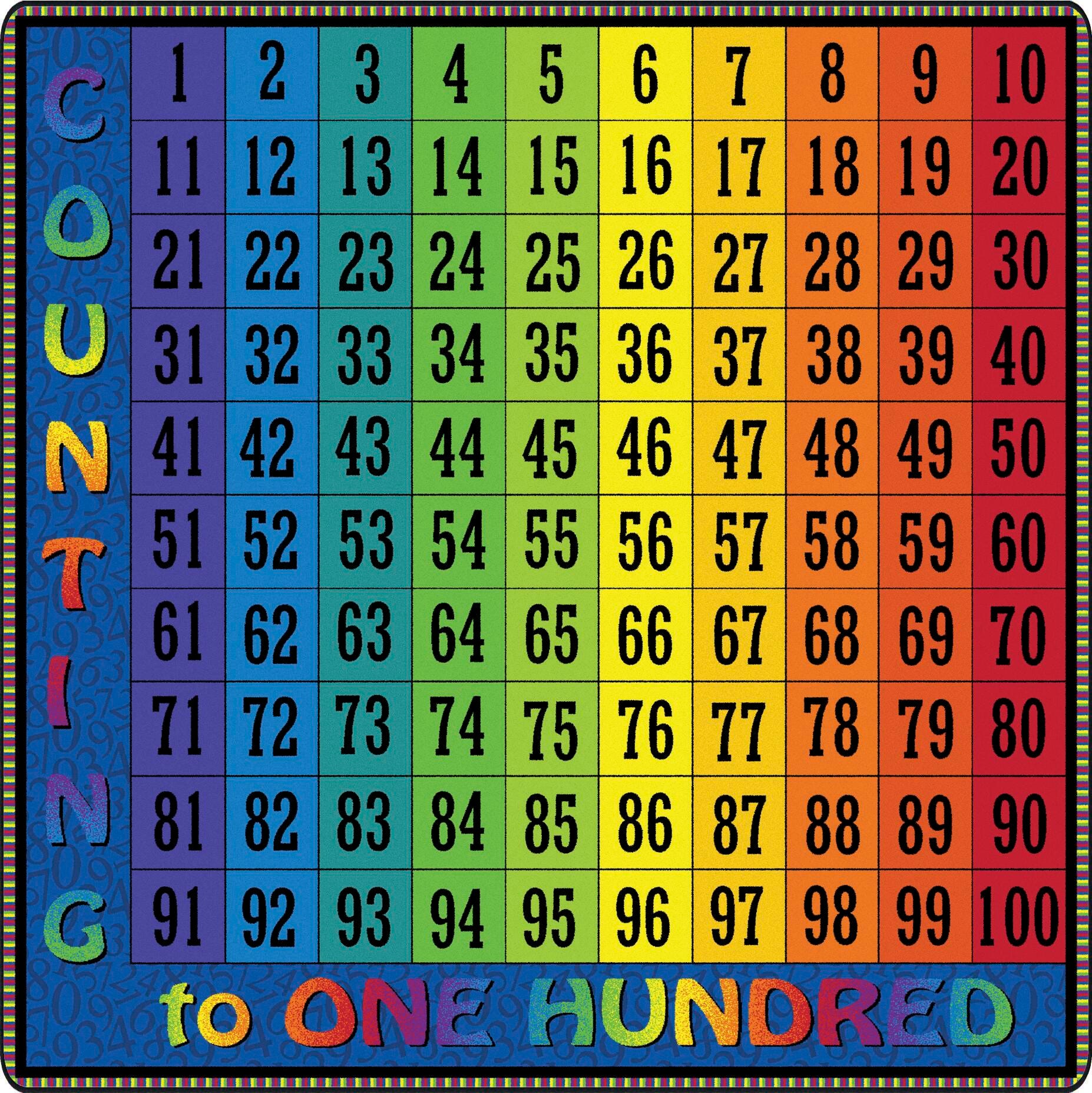 FLAGSHIP CARPETS - COUNTING TO 100 - 6 FT X 6 FT