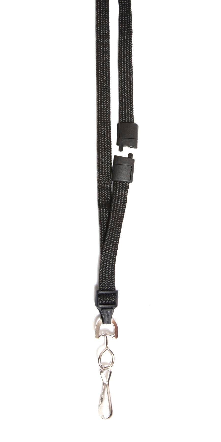 LANYARD PREM SAFETY BREAKAWAY W/HOOK BLACK PK/12