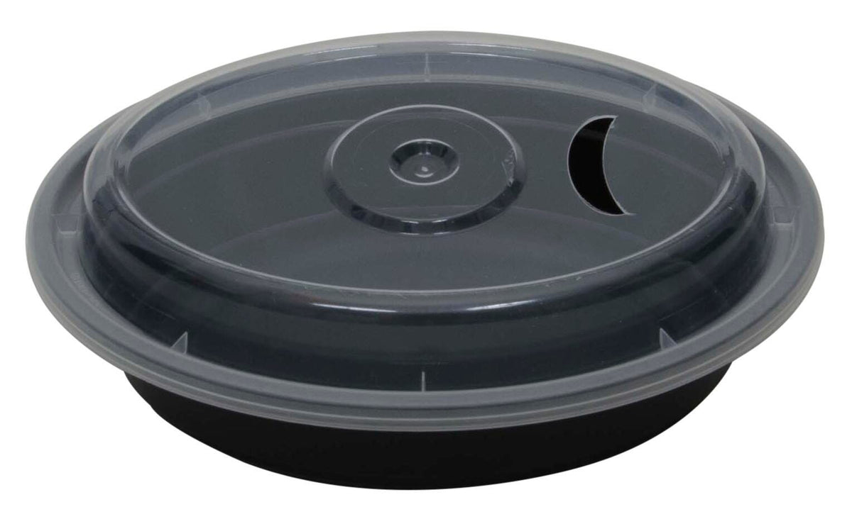 CONTAINER OVAL BLACK 8 OZ EA