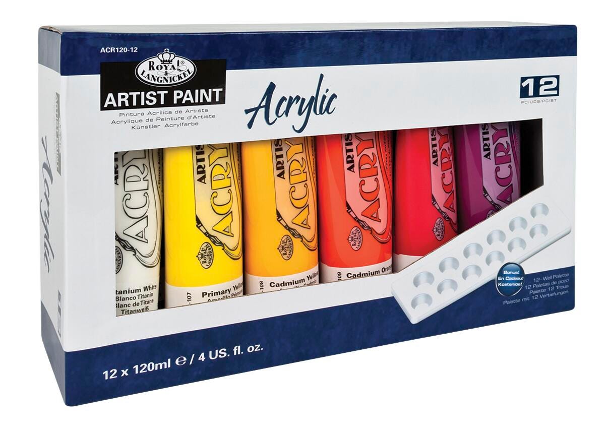 PAINT ACRYLIC ROYAL ARTIST ASST COLOR 4 OZ SET OF 12