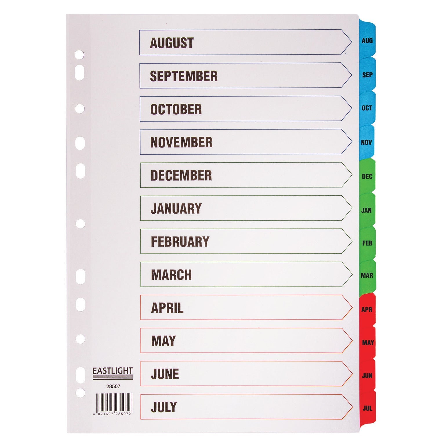 Index Tabs Acad.Year A4 12 Part Set