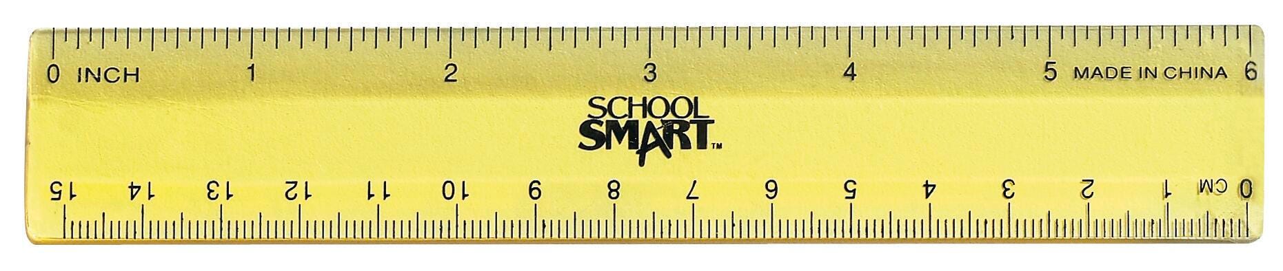 RULER PLASTIC 6 IN ASSORTED COLORS PK OF 6 SCHOOL SMART