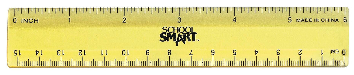 RULER PLASTIC 6 IN ASSORTED COLORS PK OF 6 SCHOOL SMART