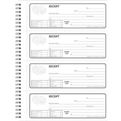 BOOK RCD KPG RECEIPT 240/BK MT 8 1/2X11 W/P CBLS 2PT 1242