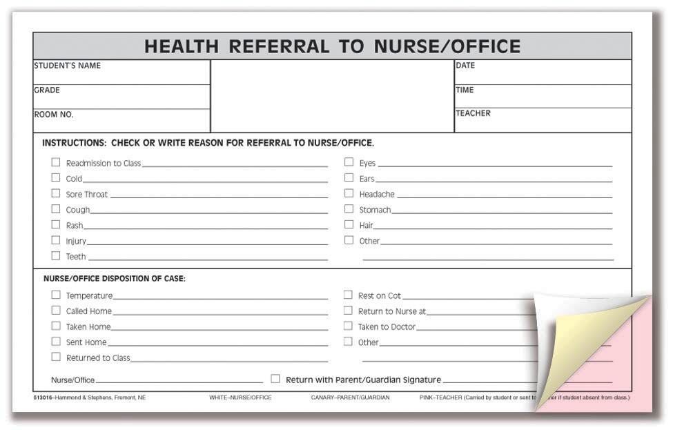 FORM COMMUNICATION HEALTH REFERRAL 5X8 CBLS W/C/P 3PT 100/PKG 1025