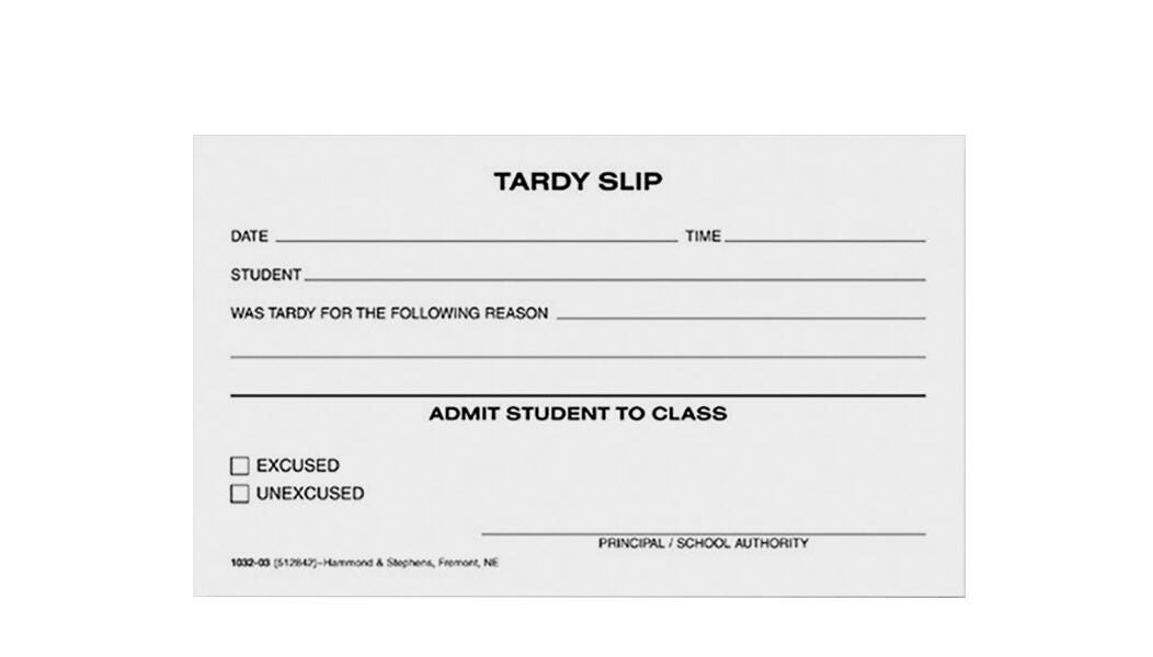 TARDY SLIP PAD 3X5 100 SHEETS/PAD PACK OF 10