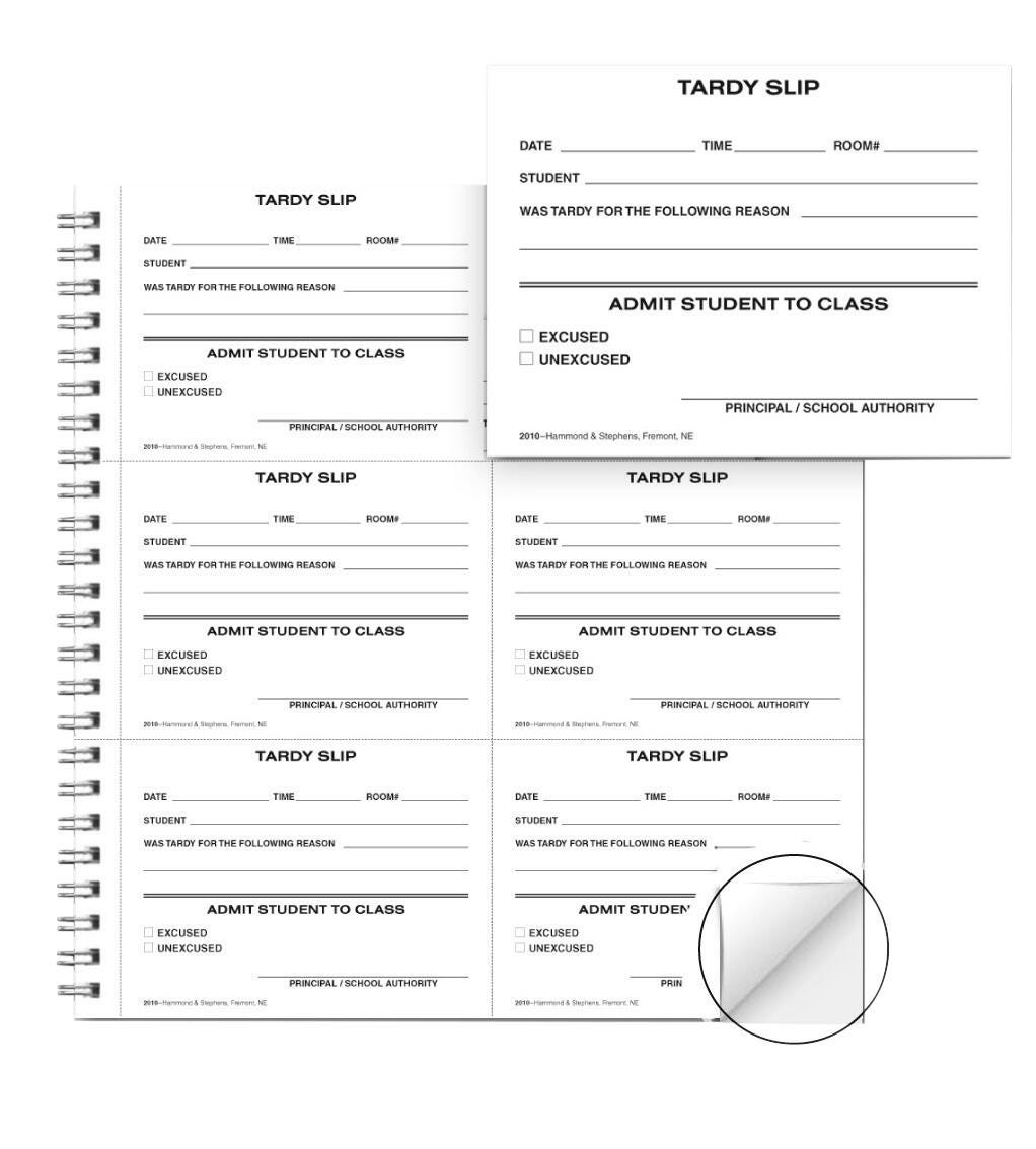 BOOK COMMUNICATION TARDY SLIPS MT 8 1/2X11 W/P CBLS 2PT 2010 NCR