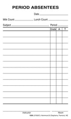 COMMUNICATION PERIOD ABSENT 1030-01-10 WHITE 3X5 PACK OF 10