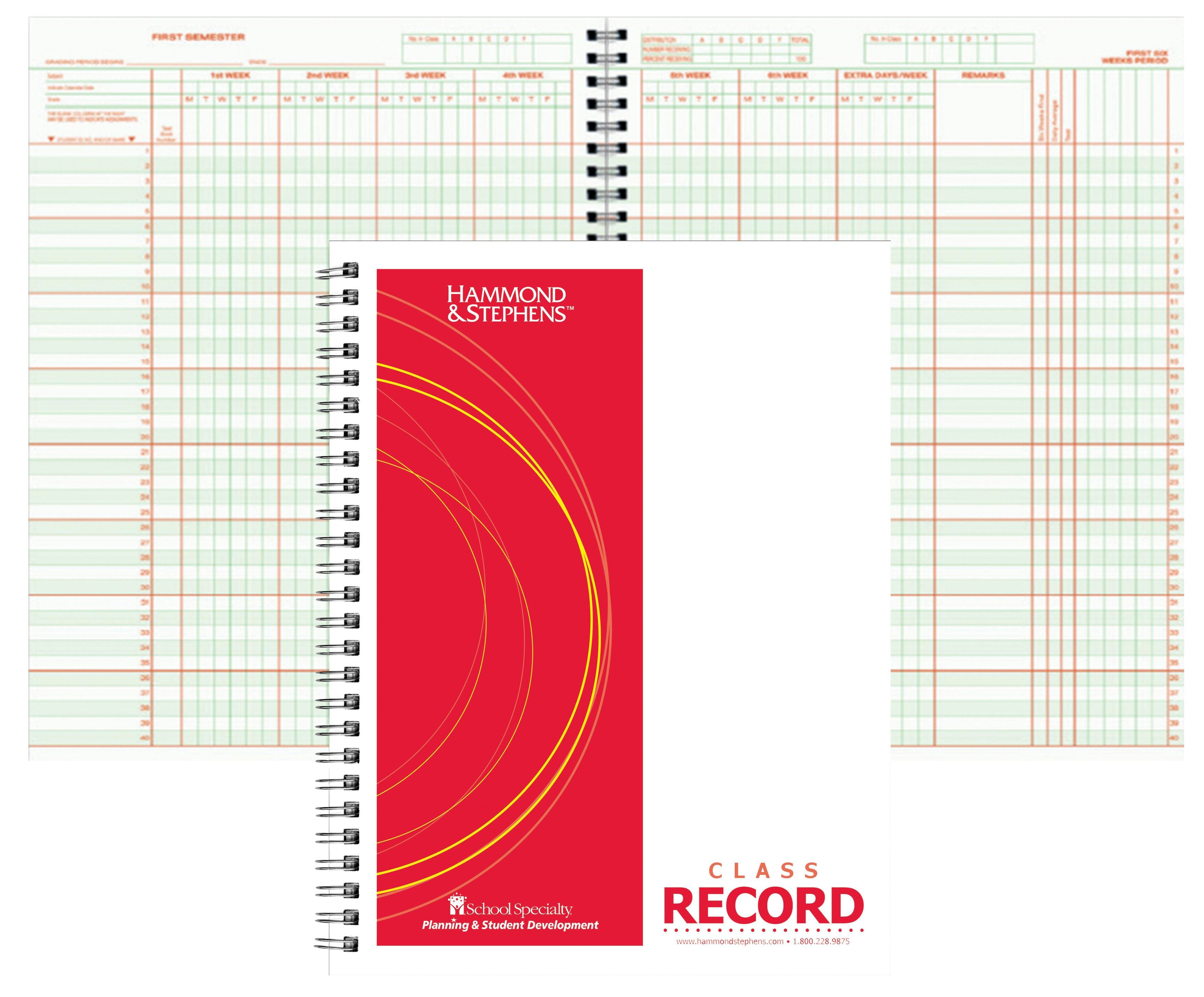 BOOK CLASS REC 6/7WK 8SUB P 8 1/2X11 0632 P