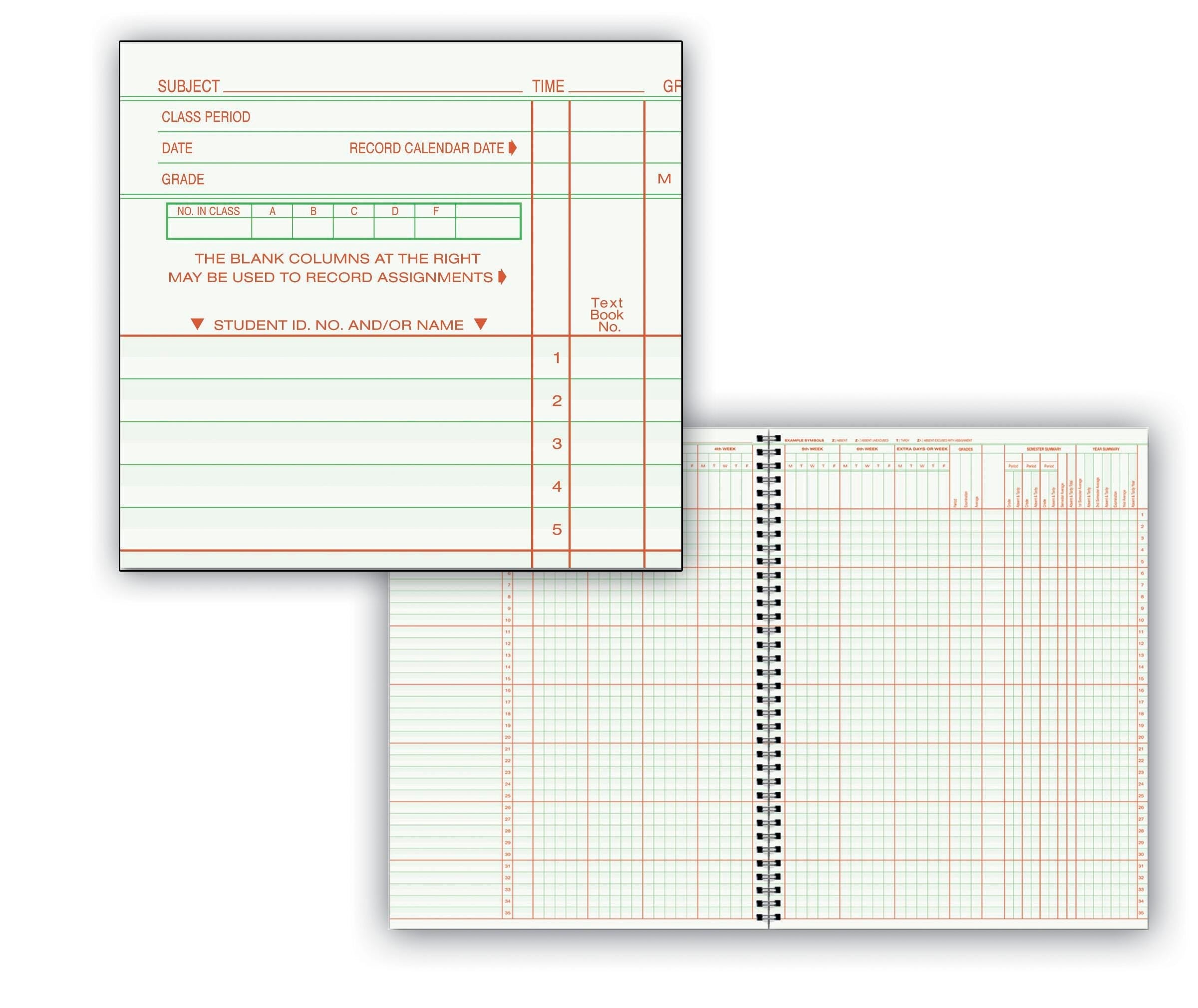 BOOK CLASS REC 6/7WK 8SUB 9.25X12.25 0676 H