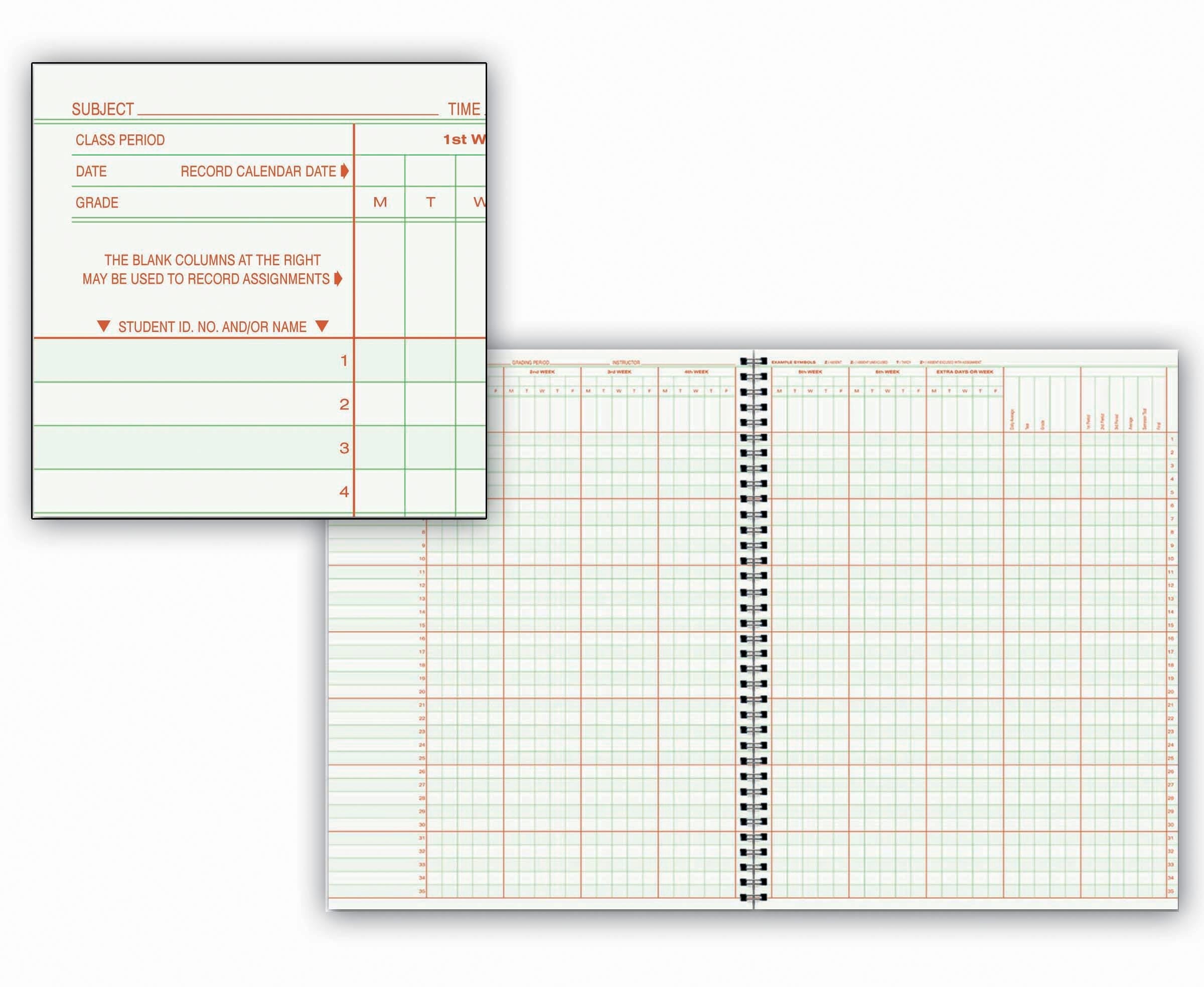 BOOK CLASS REC 6/7WK 8SUB 9.25X12.25 0636 H