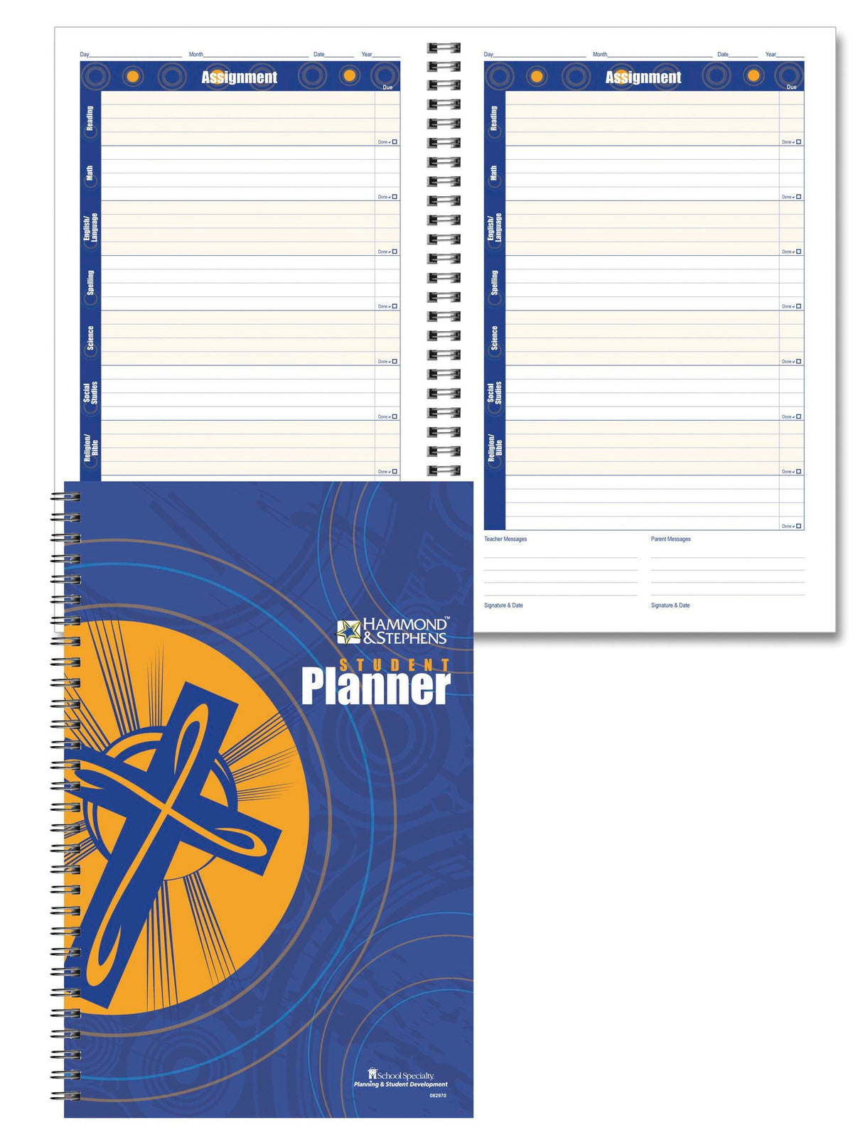 PLANNER HAMMOND STEPHENS DAILY STUDENT PLANNER W/RELIGION/ BIBLE TABS 7X11