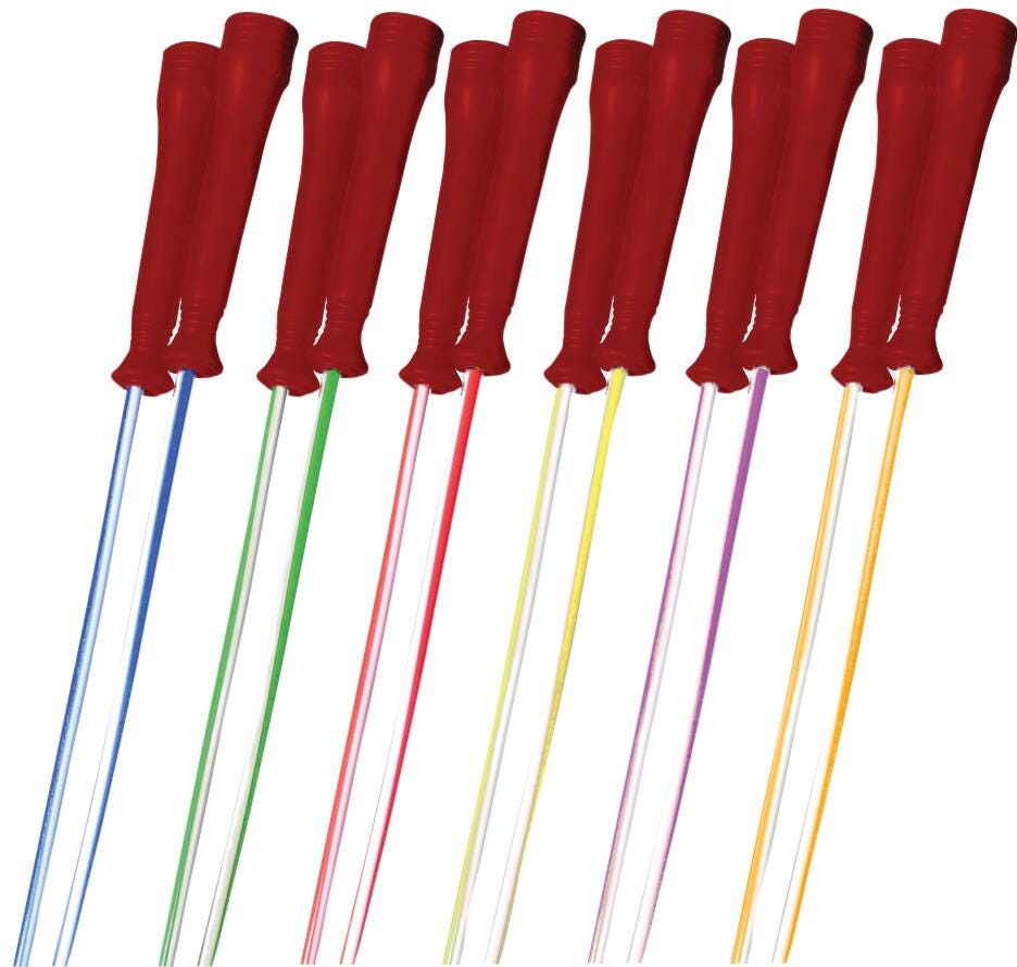 10 FEET EXERROPE - LICORICE SPEED - RAINBOW STRIPED ROPES - BLACK HANDLE - SET OF 6