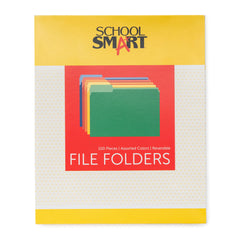 FILE FOLDER REVERSIBLE SCHOOL SMART LETTER 1/3 CUT ASST PK OF 100